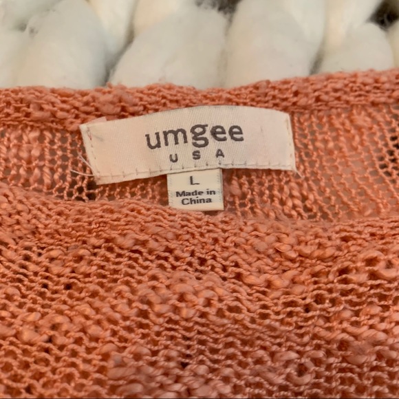 🎉HP🎉 Umgee Pink/Coral Boho Fringe Sweater Large - Picture 4 of 7